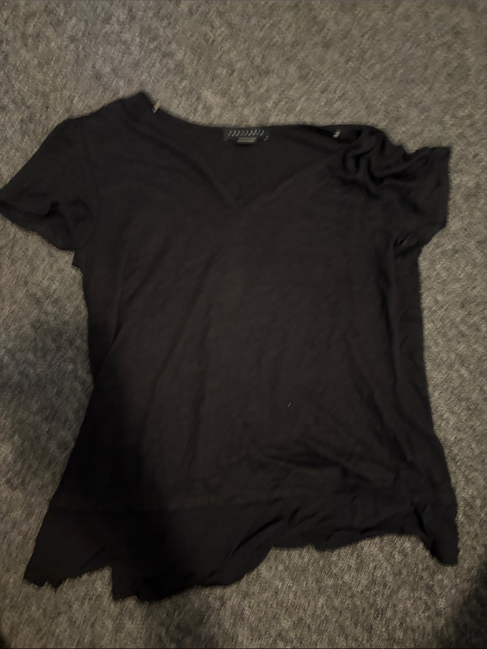 Black V-Neck Women's Top
